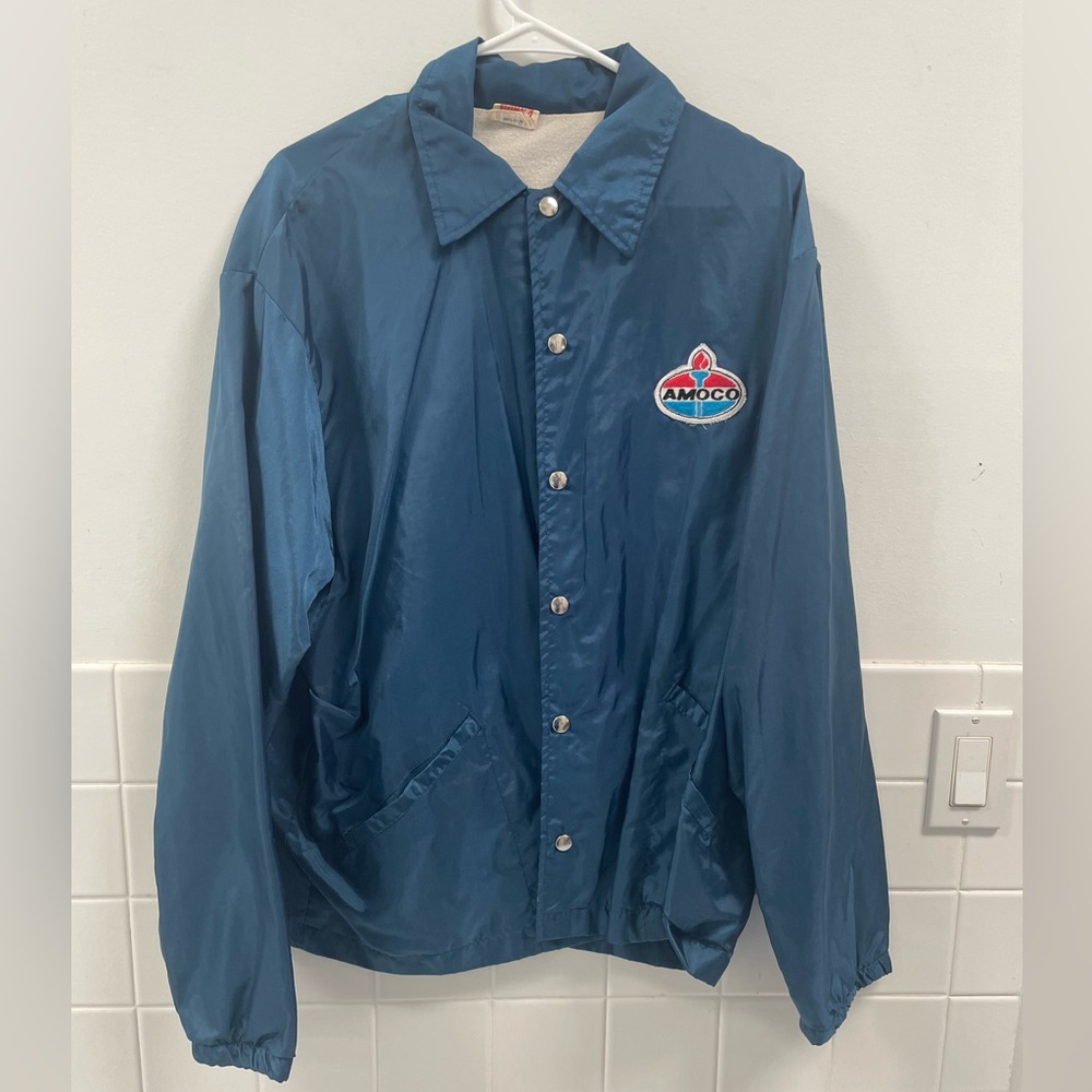 Vintage  60s Unitog Amoco Oil Gas Station Work Jacket 
Men’s Size XL